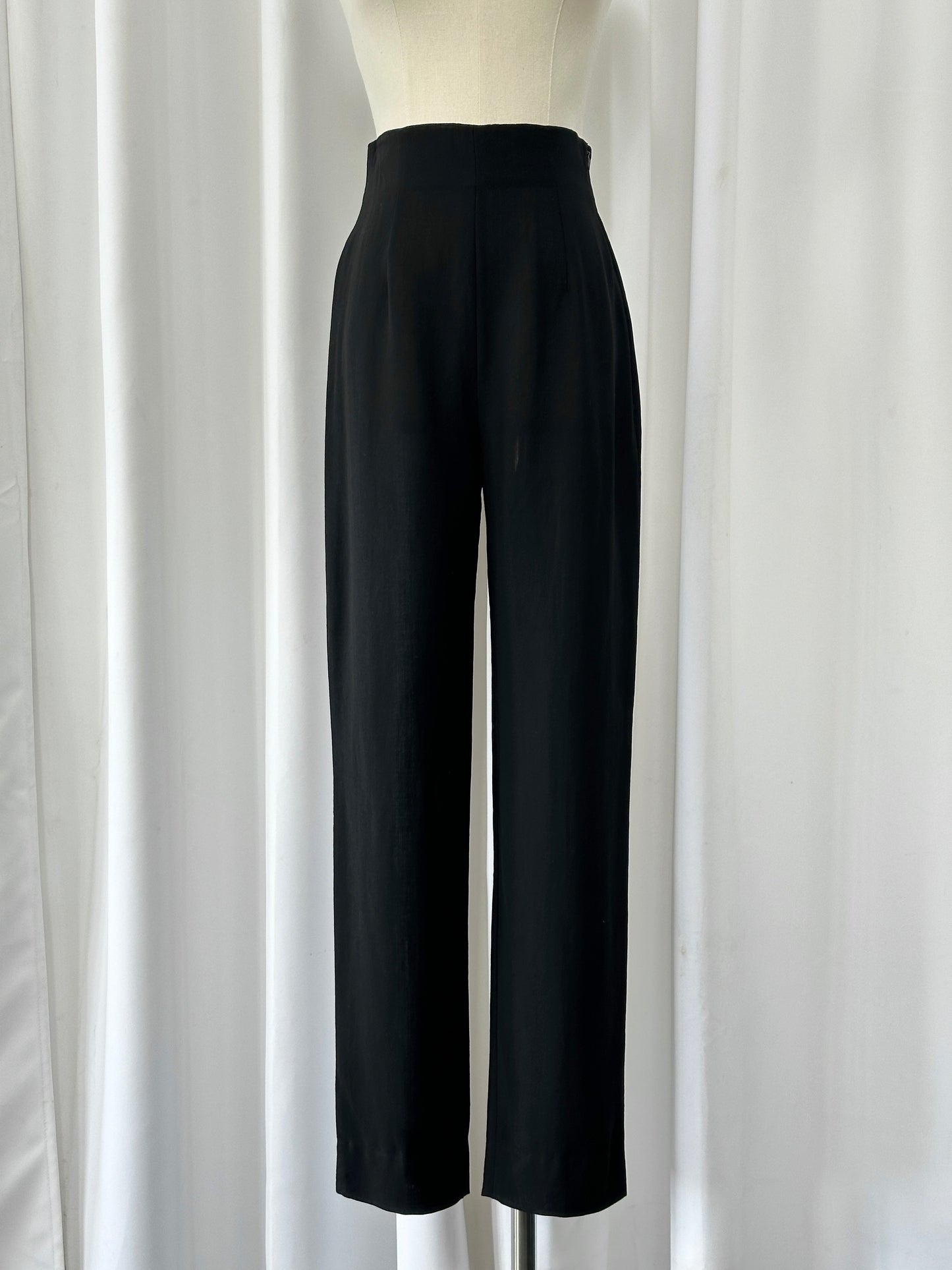 Max Mara 1990s Wool High Waisted Straight Leg Trousers - W24