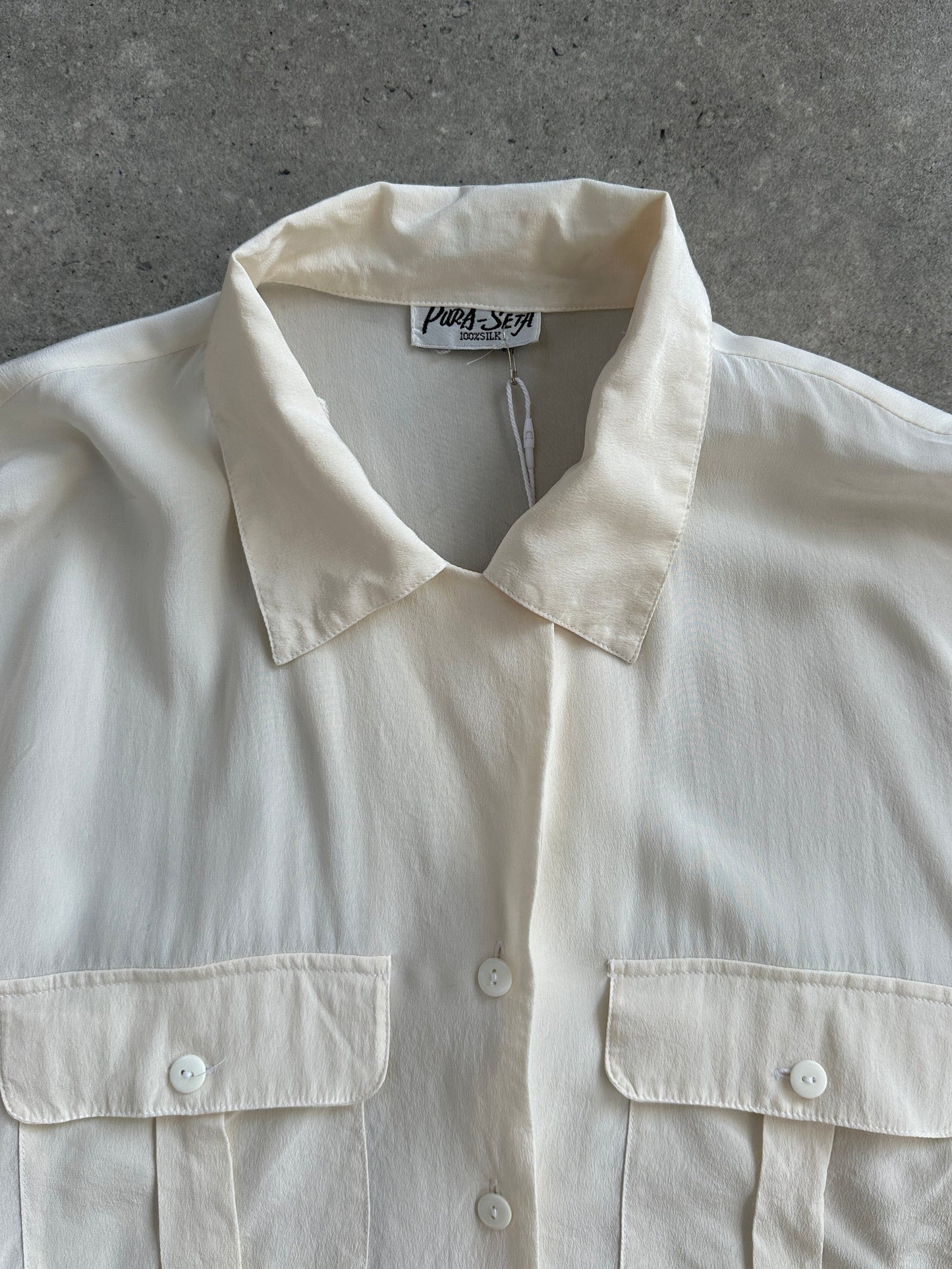 Vintage 1990s Pure Silk Minimal Shirt - M