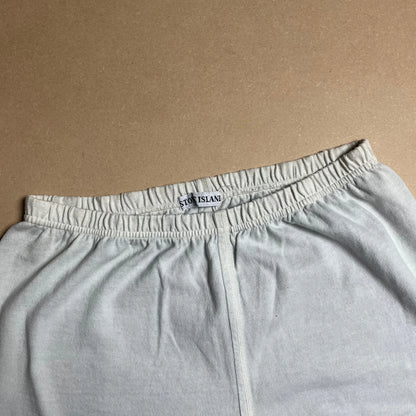 S/S 1989 Egg Shell Blue Light Cotton Stretch Reflective Spell Out Sweatpants