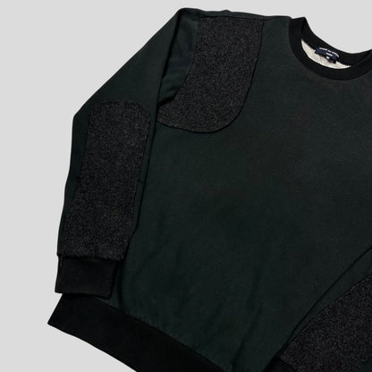 Comme Des Garçons Homme 2007 Asymmetrical Wool Panelled Sweatshirt -  M/L | Default Title, Multicoloured