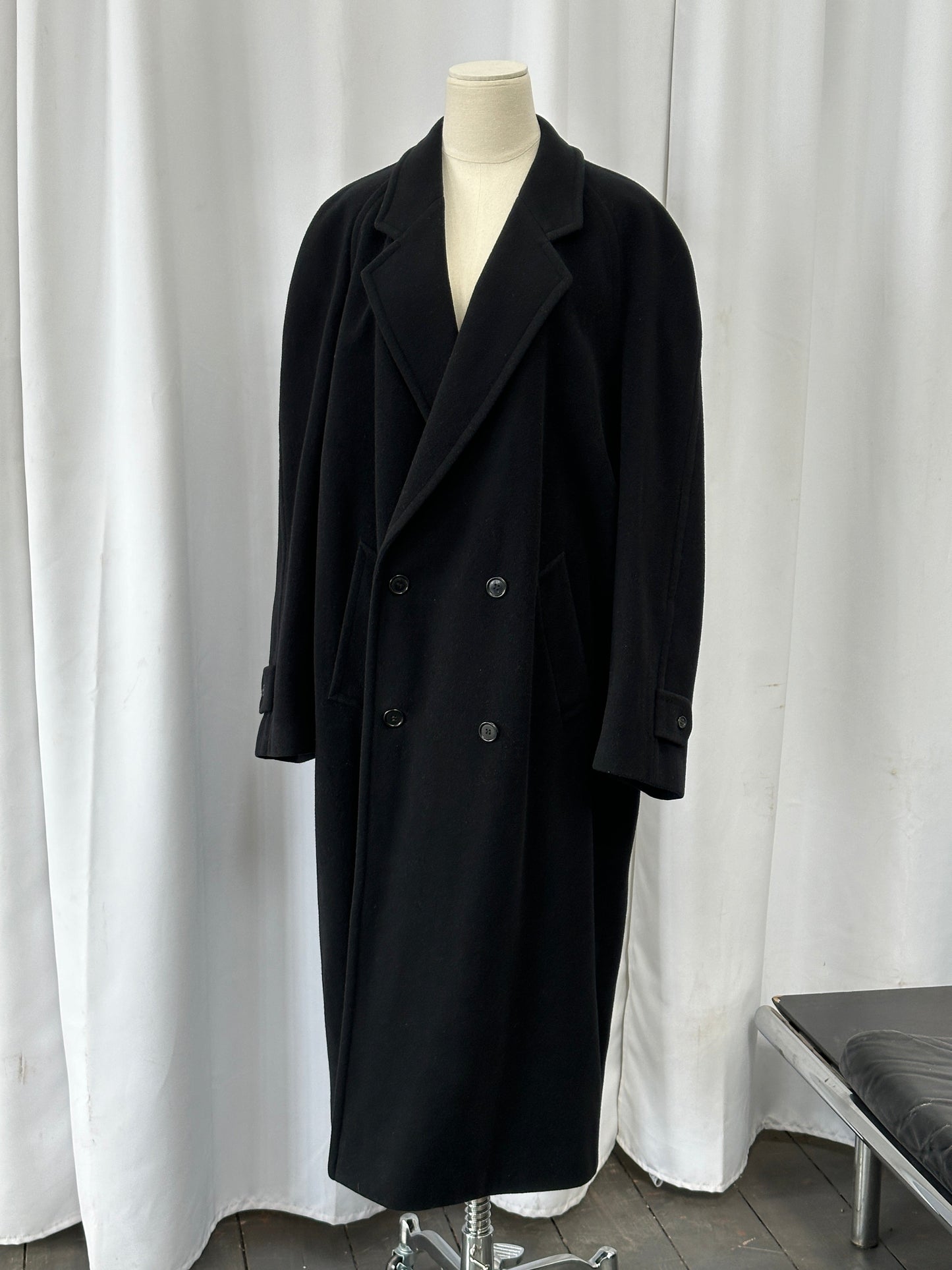 Vintage 1990s Wool Cashmere Double Breasted Coat - XL