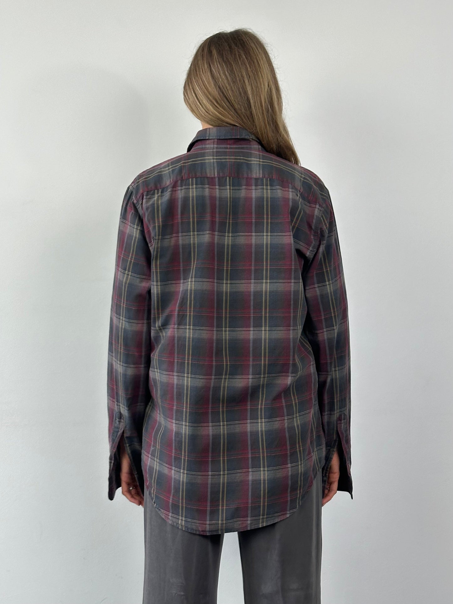 Armani Jeans 2000s Check Pure Cotton Flannel Logo Shirt - L