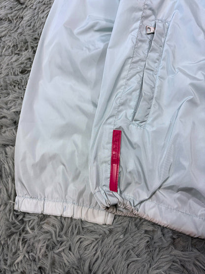 Prada Sport 00’s Ice Blue Contrast Detailed Nylon Windbreaker - M/L | O/S, Ice Blue