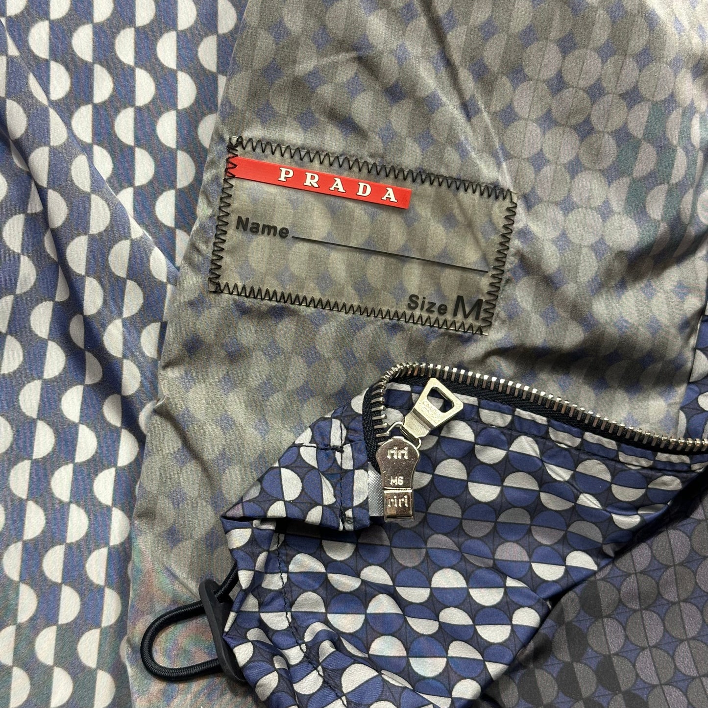 Prada Sport 2008 Geometric Shadow Print Nylon Jacket - M