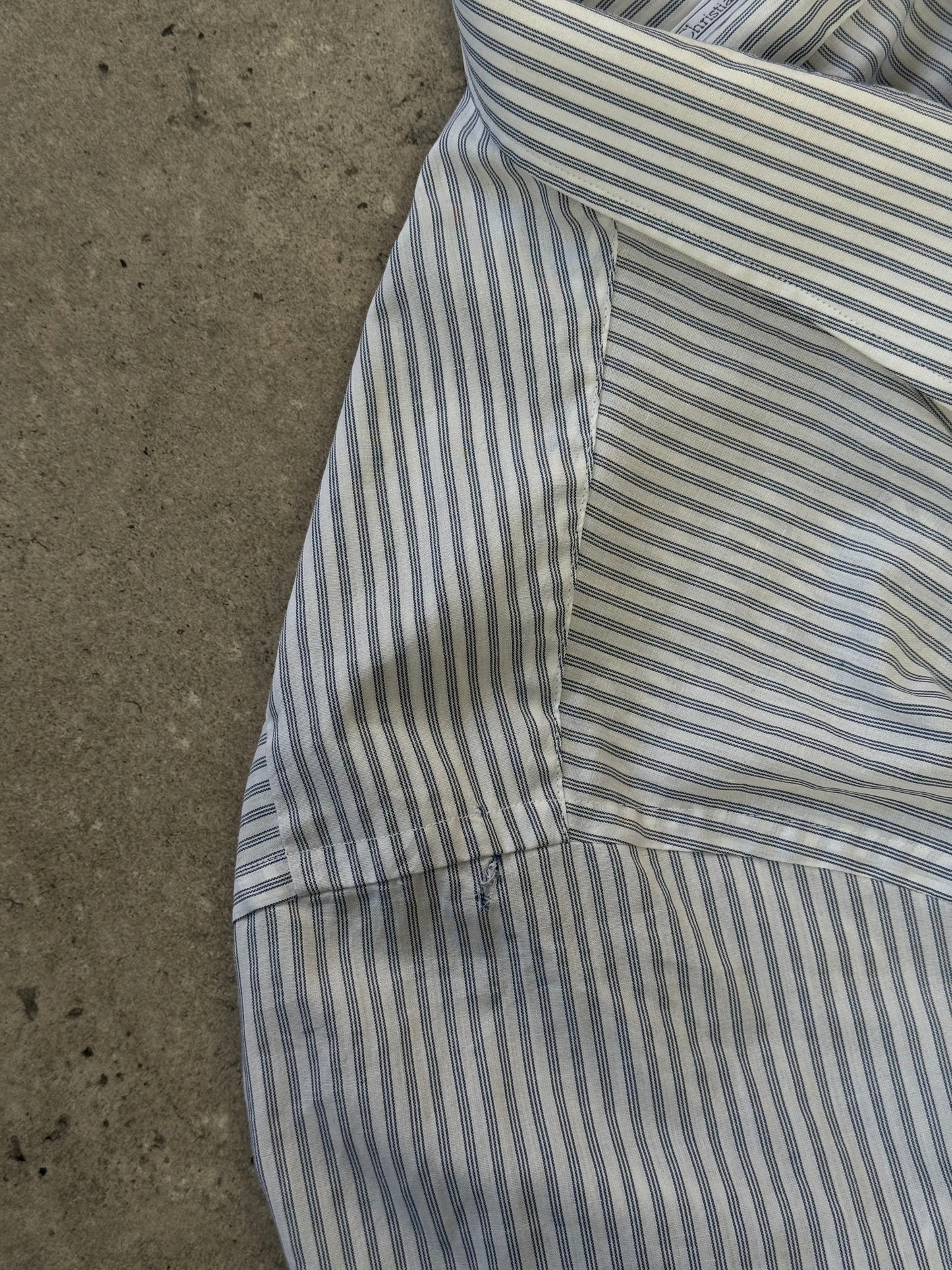 Christian Dior Chemises 1990s Cotton Striped Logo Shirt - S