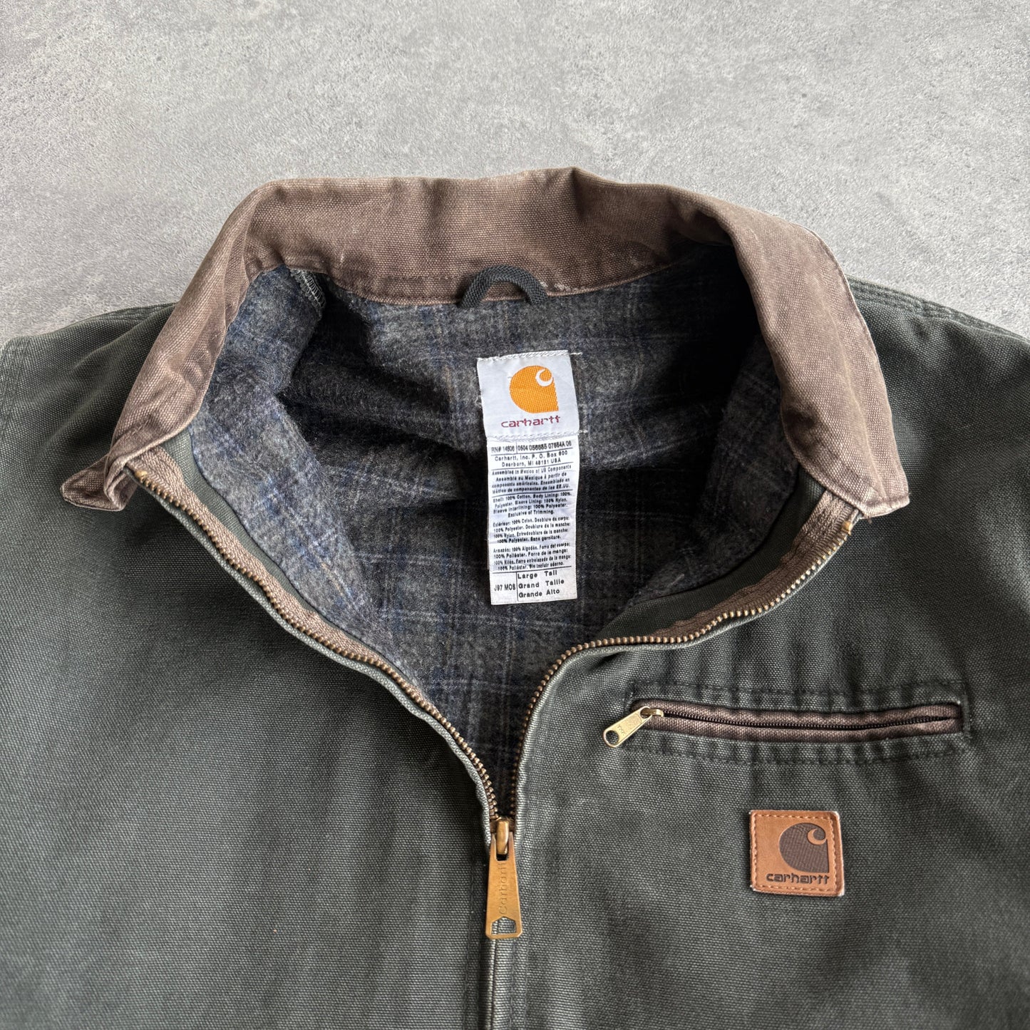 Carhartt RARE 2004 J97 MOS heavyweight blanket lined Detroit jacket (L)