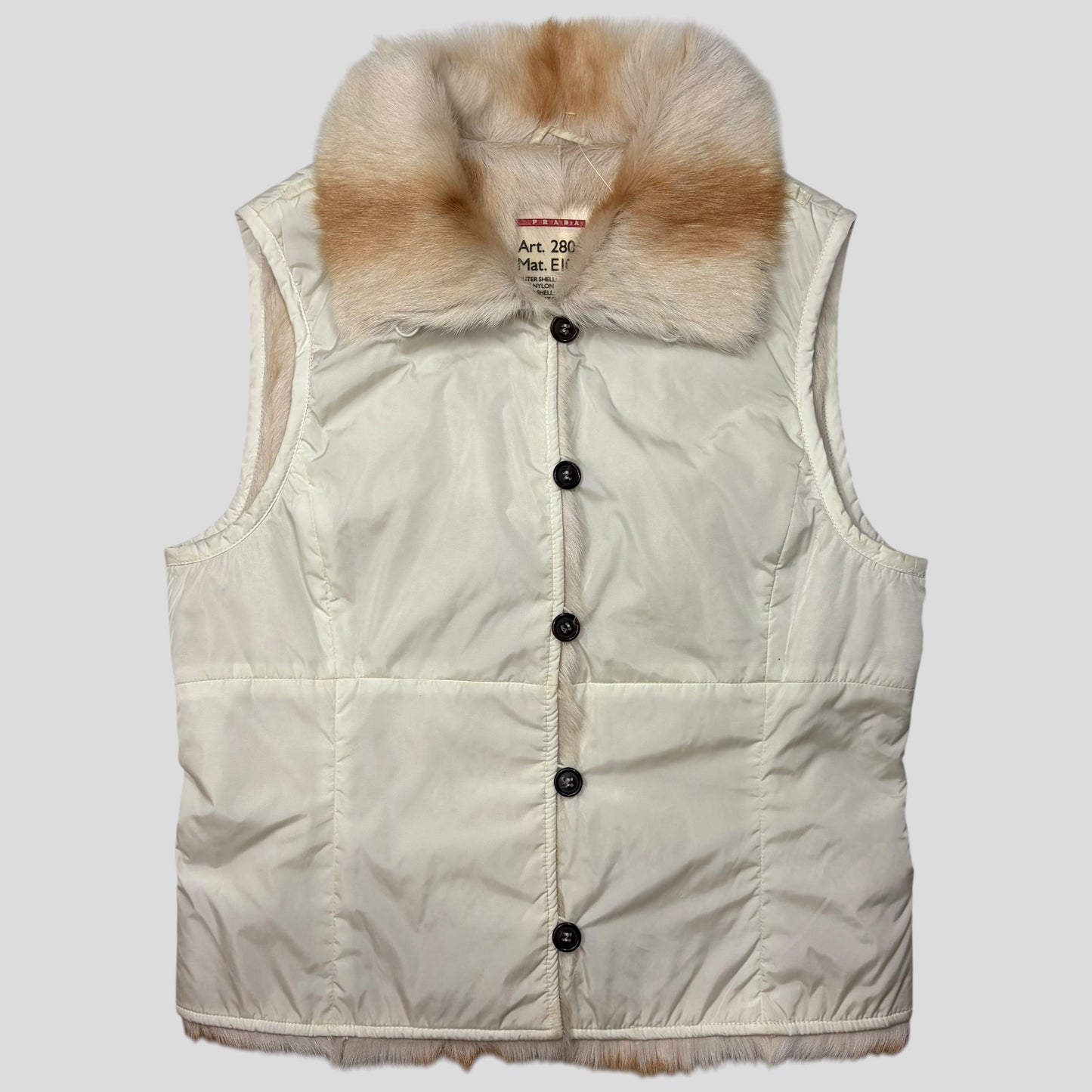 Prada Sport AW04 Goat Fur Nylon Gilet Jacket | Default Title, Red