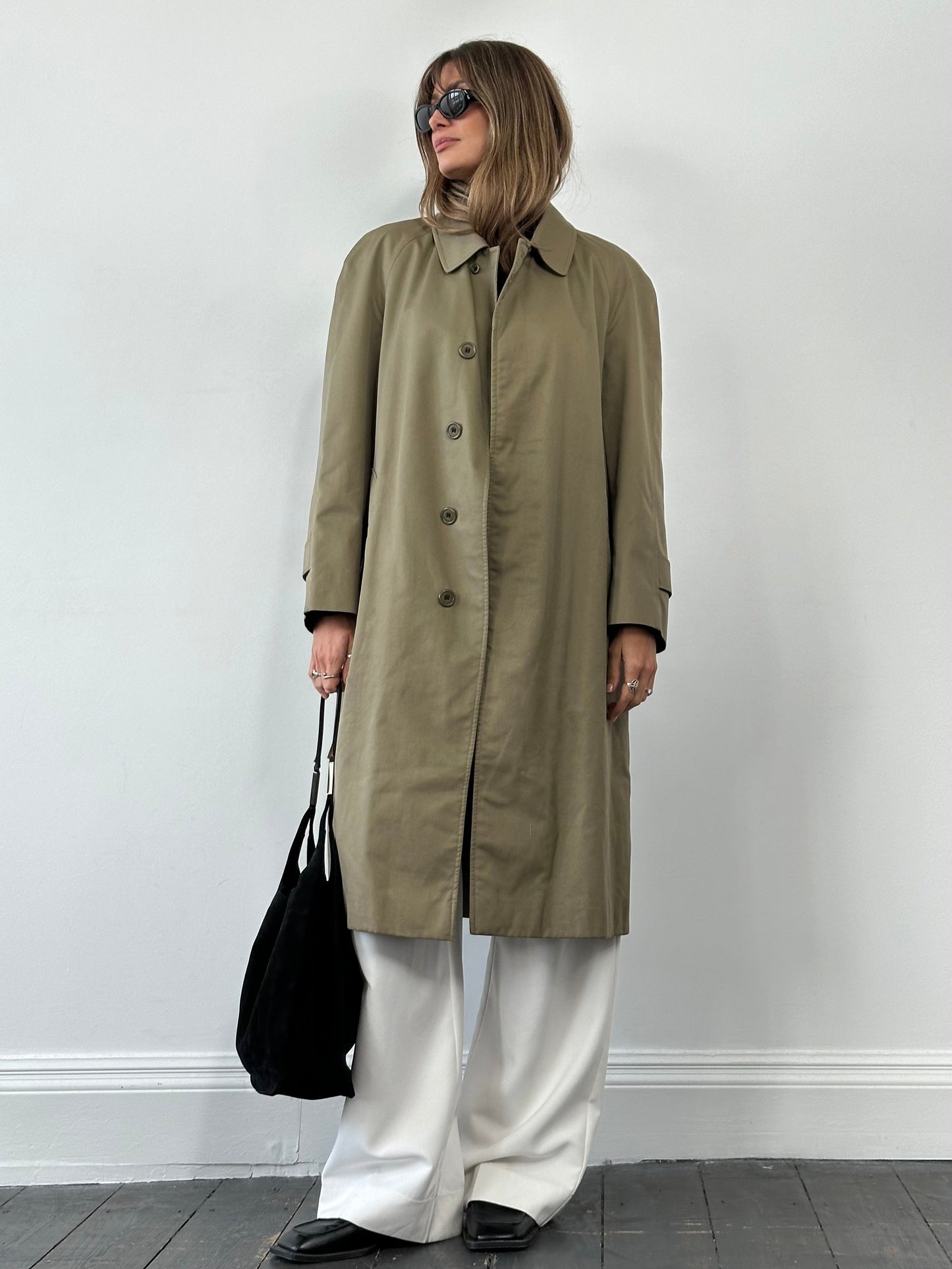 Aquascutum Cotton Concealed Placket Trench Coat - L/XL