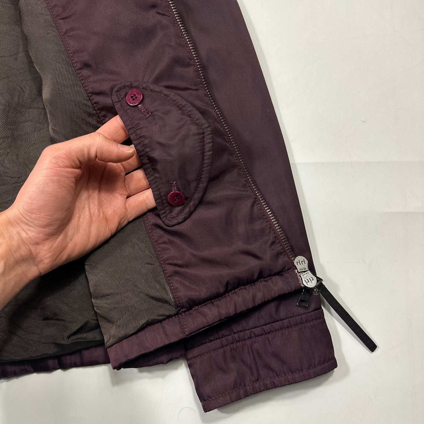 Prada 00’s Wine Nylon Modular Padded Work Jacket - L