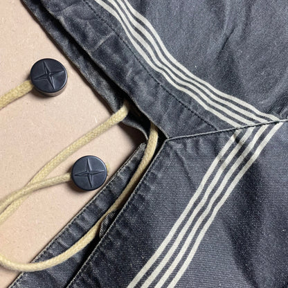 S/S 1986 Charcoal Grey Sail Cloth Marina Spell Out Hooded Coach Jacket