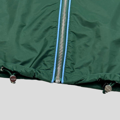 Prada Milano 2015 Emerald Contrast Zip Nylon Windbreaker | Medium, Green