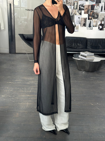 Vintage 2000s Sheer Floor Length Cardigan - S/M