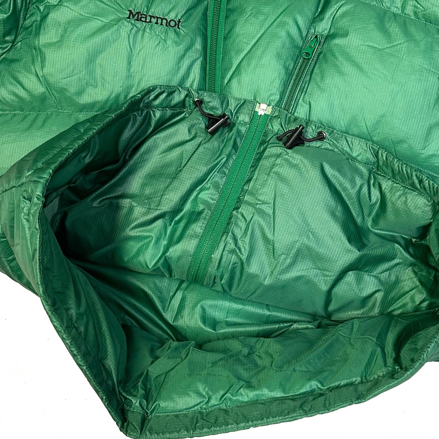 Marmot Asymmetrical Down Puffer Jacket In Green ( L )
