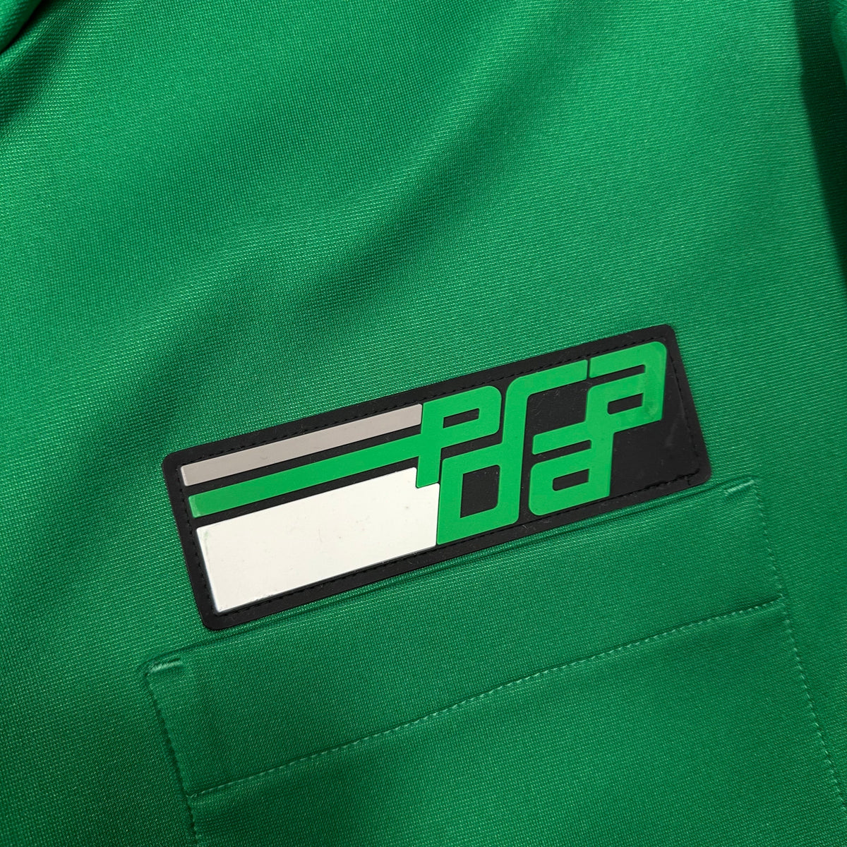 Prada 2018 Rubber Race Logo Technical Jersey Parka Jacket - XS (M) | Green