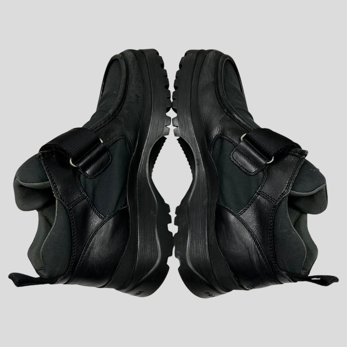 Prada 00’s Leather Low Combat Strap Boots - UK8/8.5 | O/S, Black