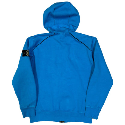 Stone Island Contrast Stitch Hoodie In Blue ( M )