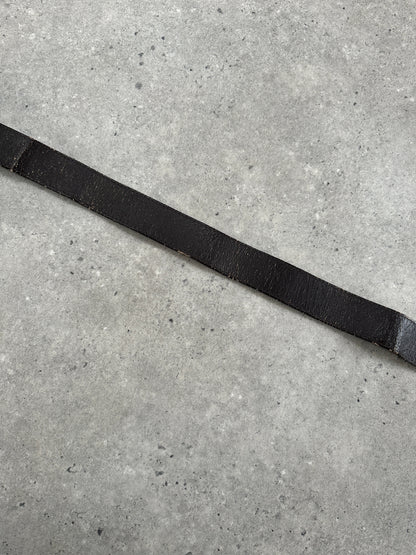 Vintage 1990s Chrome Distressed Leather Belt - W31-35