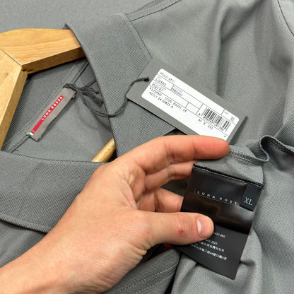 Prada Americas Cup Luna Rossa 2024 Logo Pique Polo - XL/XXL | XXL, Grey