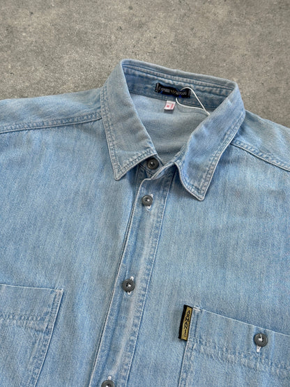 Armani Jeans Pure Cotton Denim Logo Shirt - XL