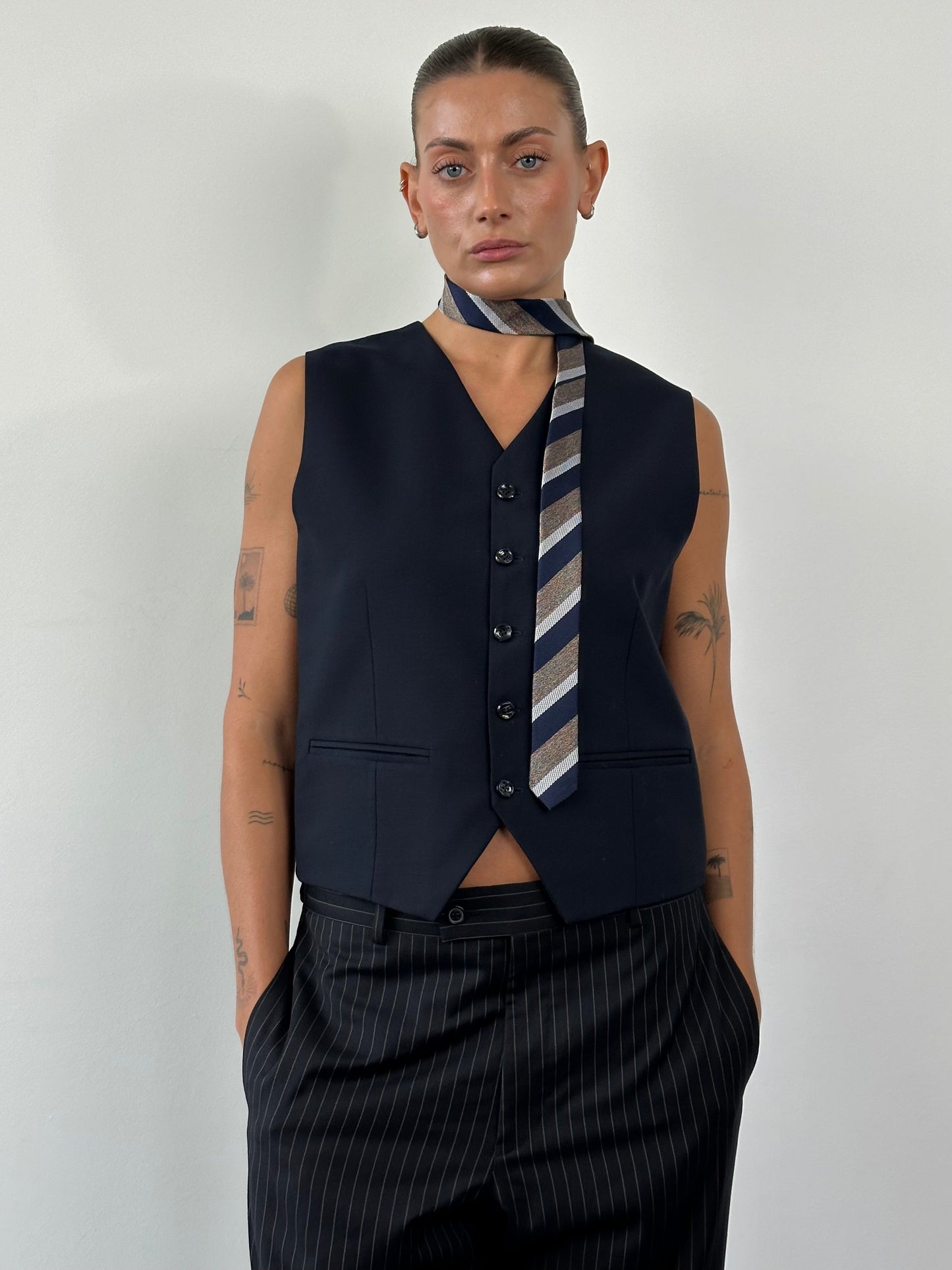 Vintage Wool Tailored Waistcoat - M