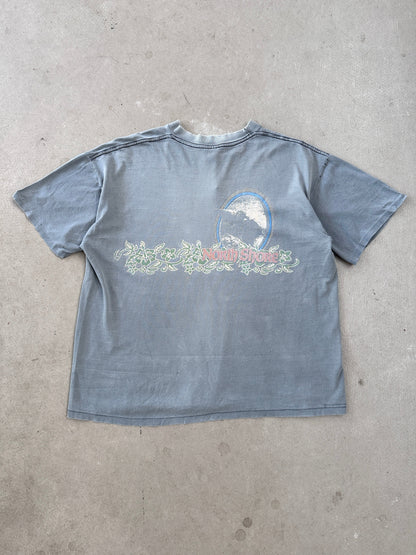 1990’s North Shore Faded T-Shirt - M | Gray, Red