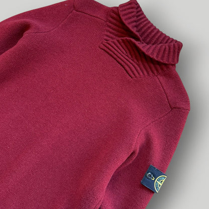 Stone Island AW/12 Shall Collar Lana Wool Knit Jumper L | O/S, Red