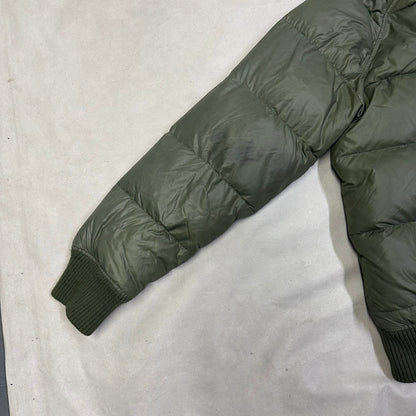 Avirex Puffer Jacket Fur Hood In Olive Green ( L )