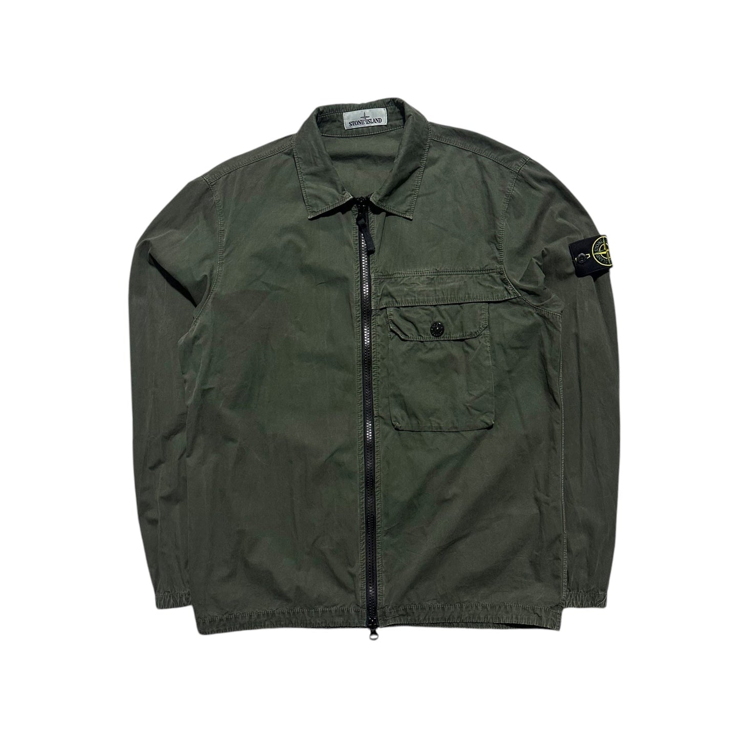 Stone Island Single Pocket Zip Up Overshirt