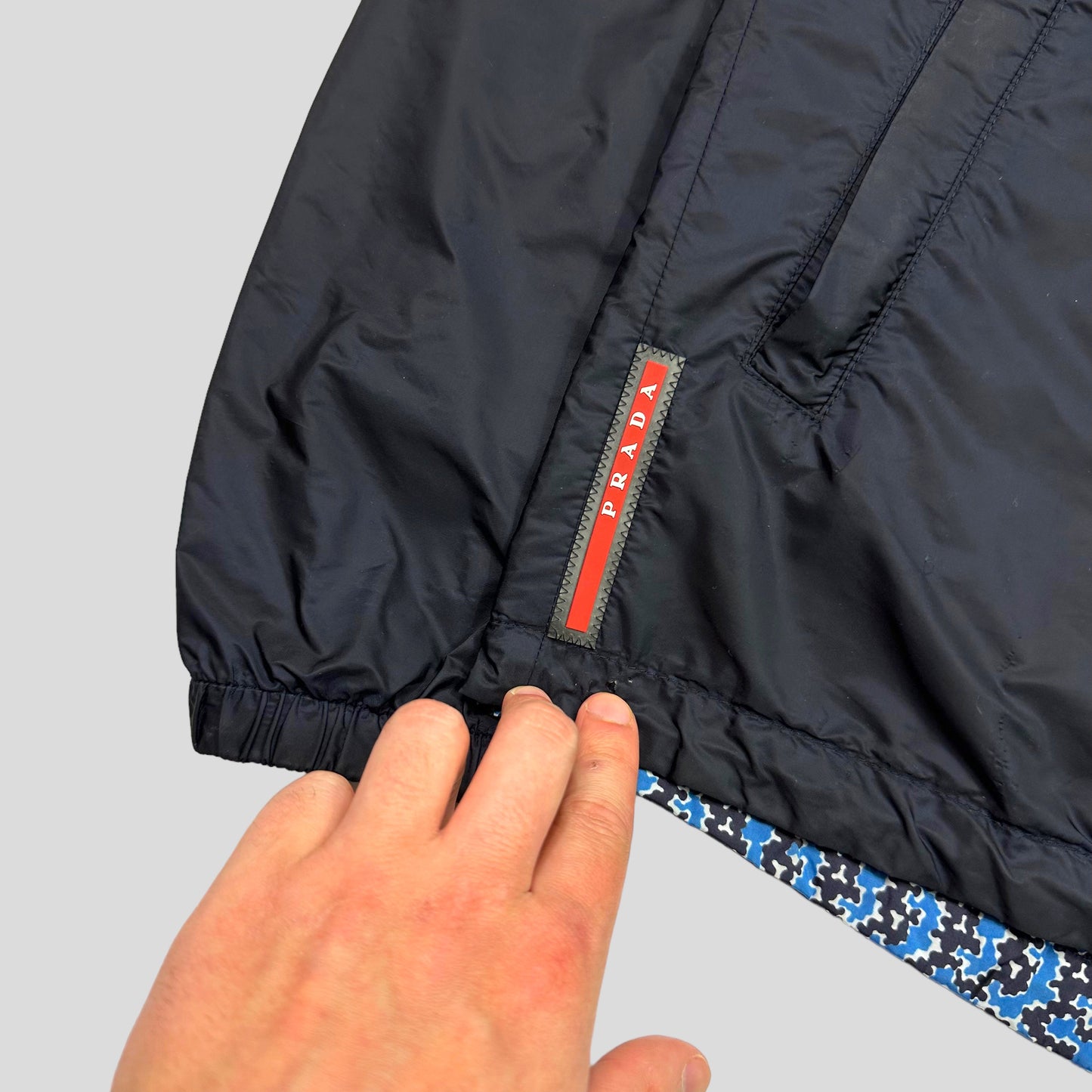 Prada Milano 2016 Noise Print Reversible Red Tab Nylon Jacket - IT48