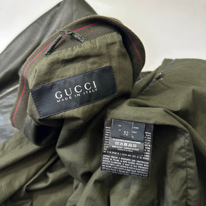 Gucci by Tom Ford 00’s Perforated Nappa Leather Green Bomber Jacket - IT52 | Default Title, Green