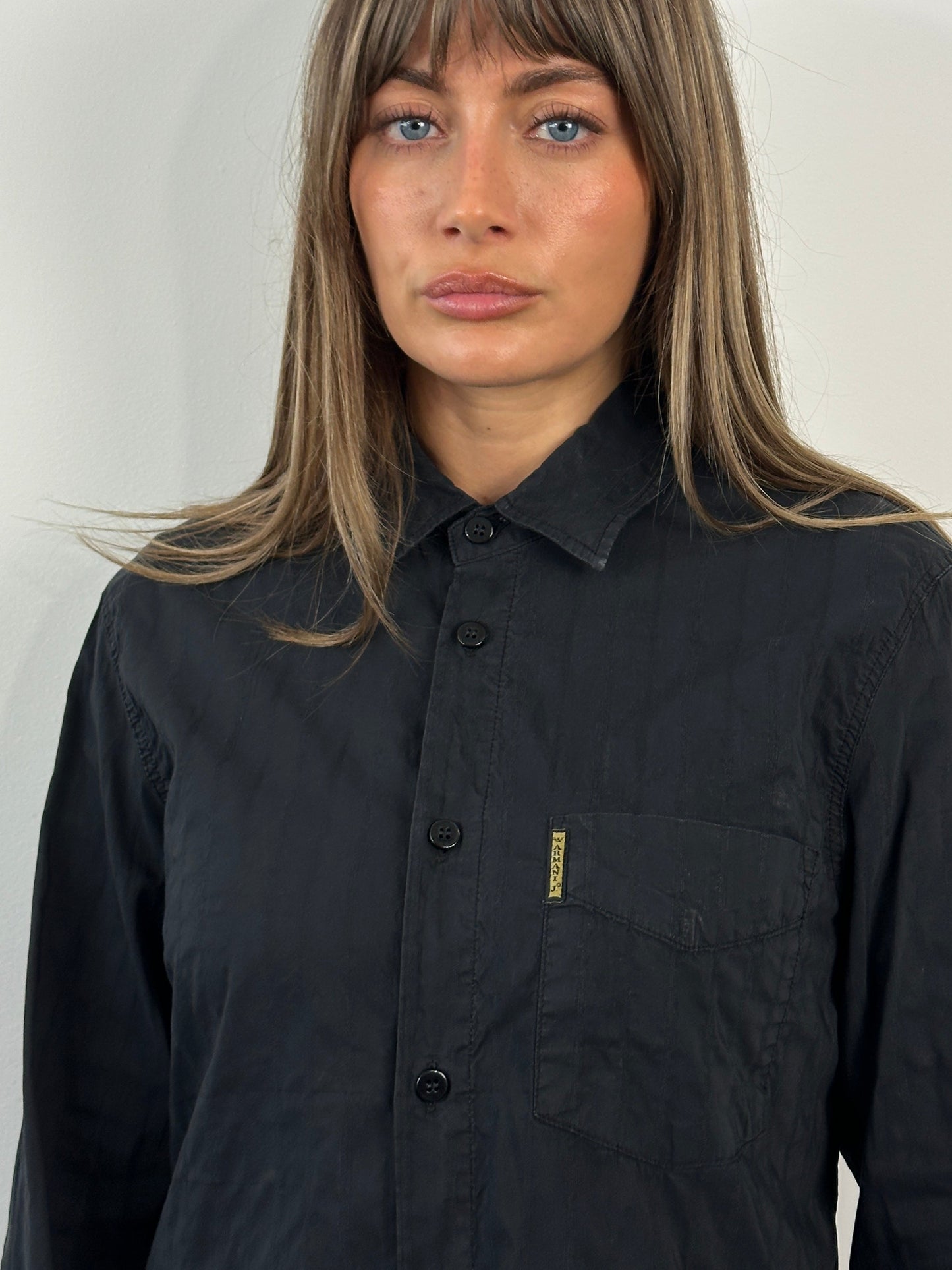 Armani Jeans 1990s Cotton Logo Shirt - M