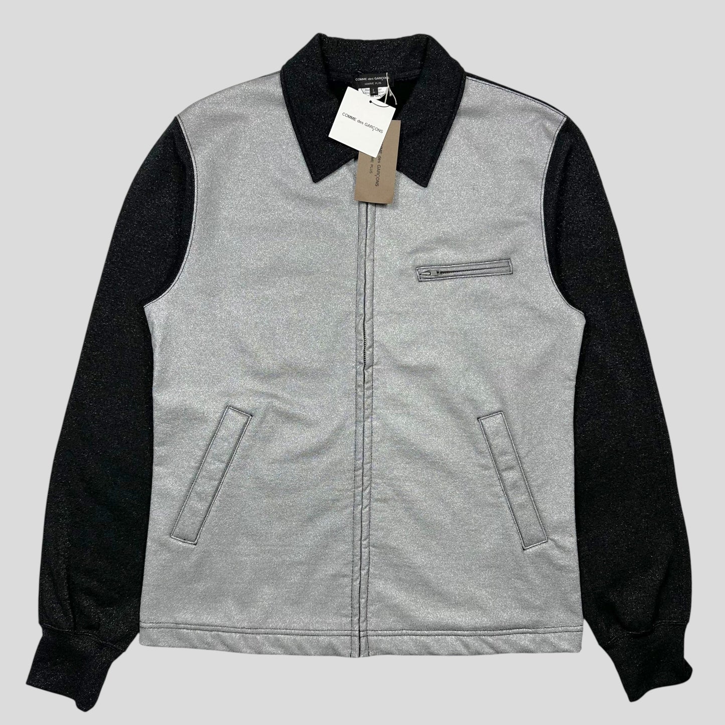 CDG Homme 2011 Silver Glitter Tri-pocket Work Jacket - L (M)
