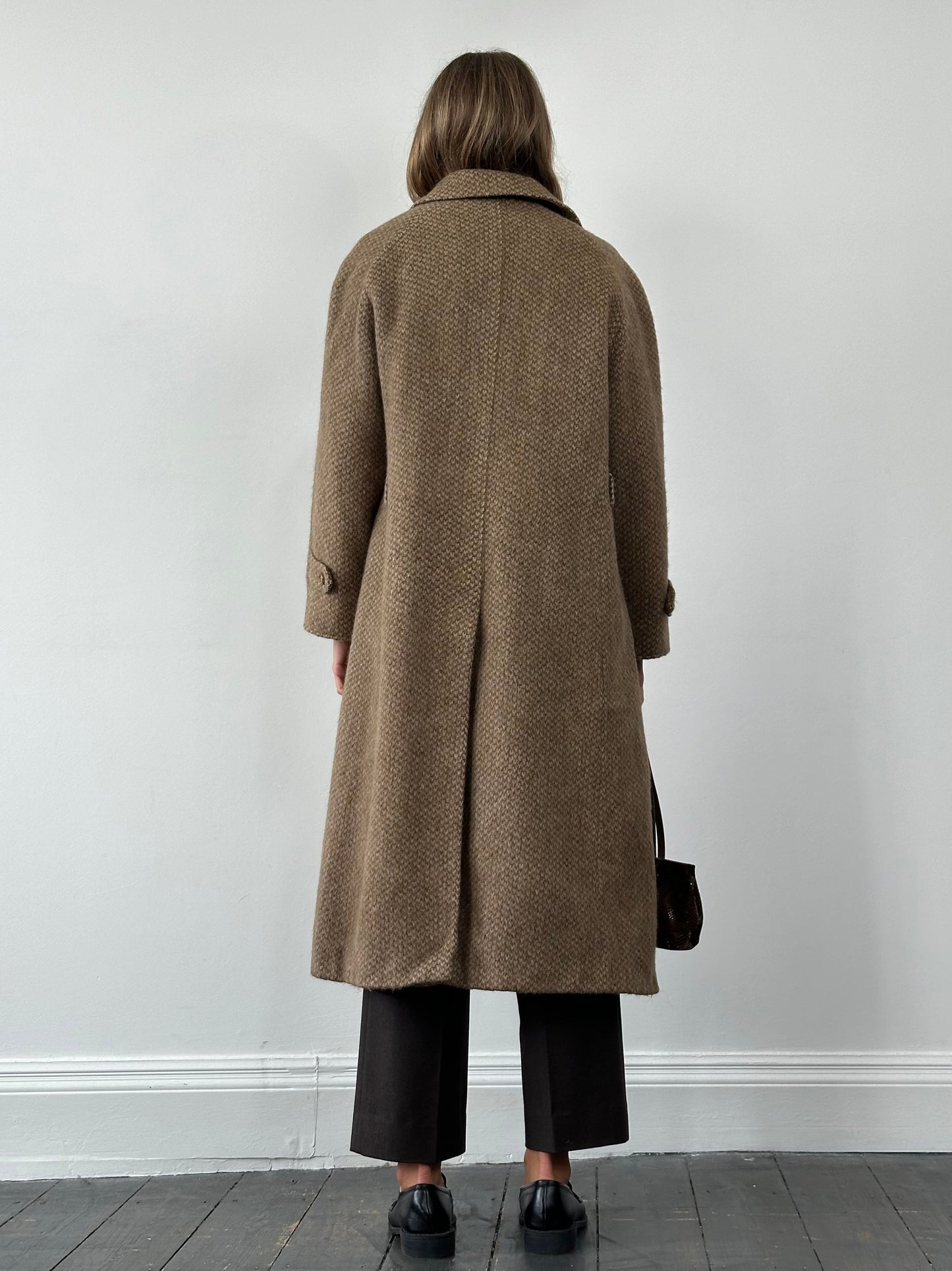 Max Mara Pure Wool Fuzzy Concealed Placket Coat - L