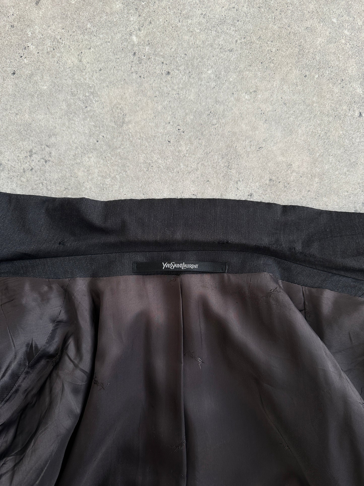 Yves Saint Laurent Pour Homme 1990s Wool Double Breasted Blazer - 44R/XXL