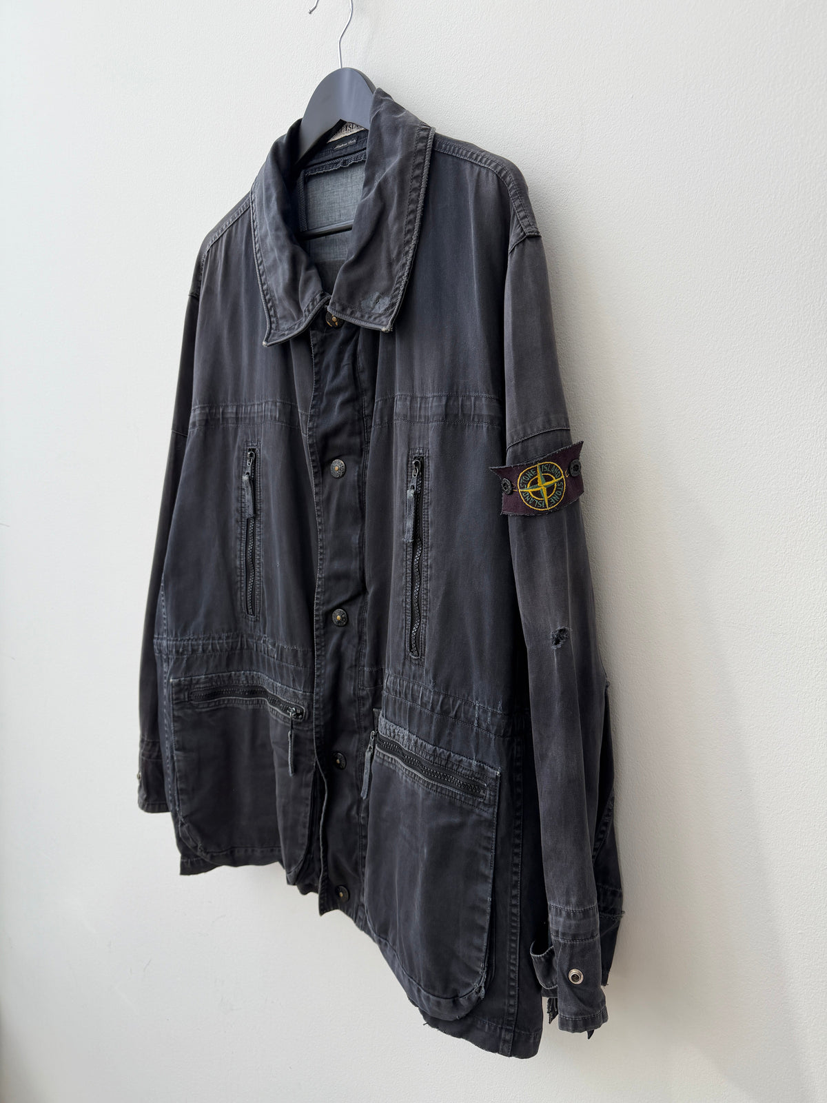 Stone Island 00s Raso Gommato Field Jacket | X-Large, Charcoal