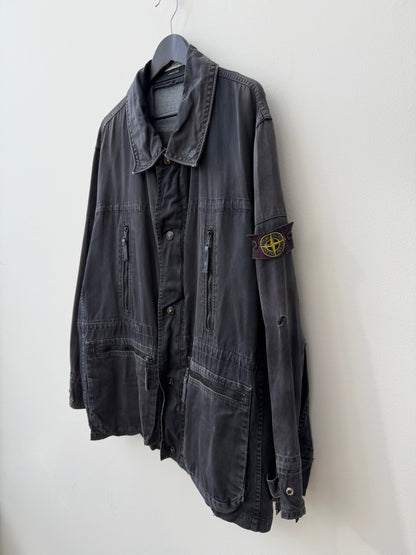 Stone Island 00s Raso Gommato Field Jacket | X-Large, Charcoal