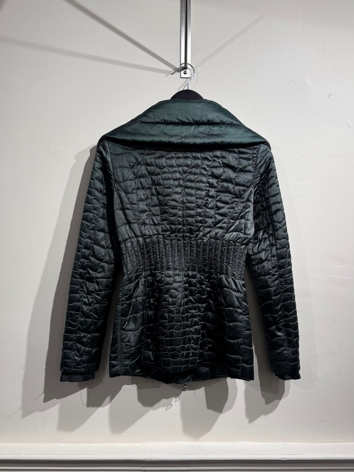 Prada Sport Green 2008 Nylon Padded Funnel Neck Jacket | Small, Green