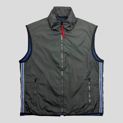 Prada Sport SS00 Gel Seam Convertible Nylon Gilet - IT52 | Large, Grey