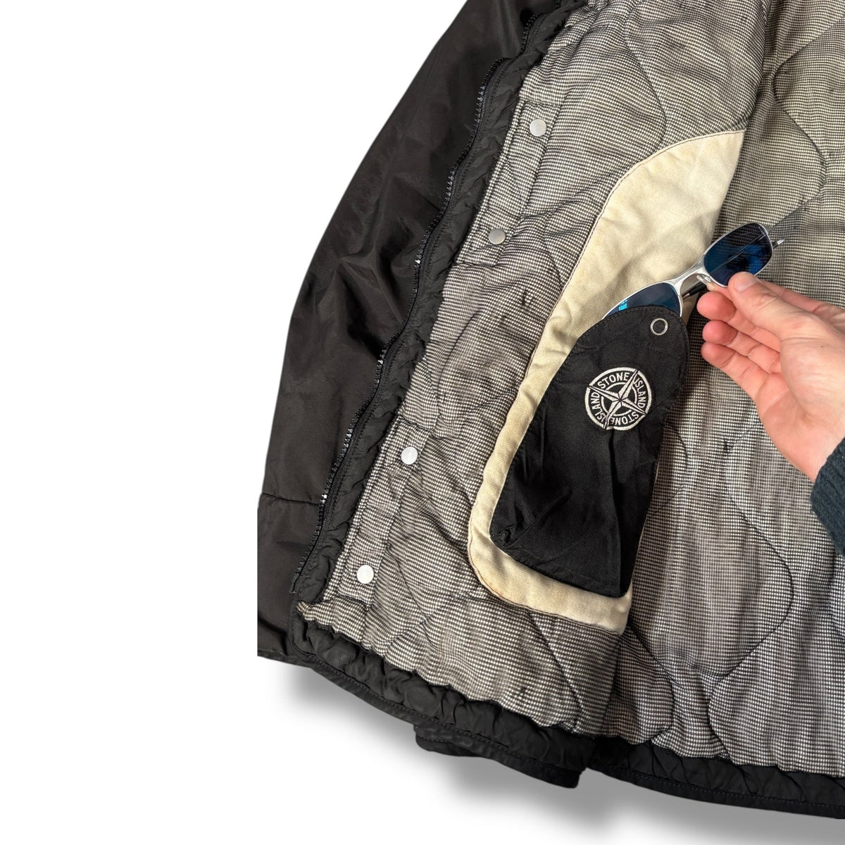 Stone Island AW 2003 Quilted Bomber Jacket L | Large, Black
