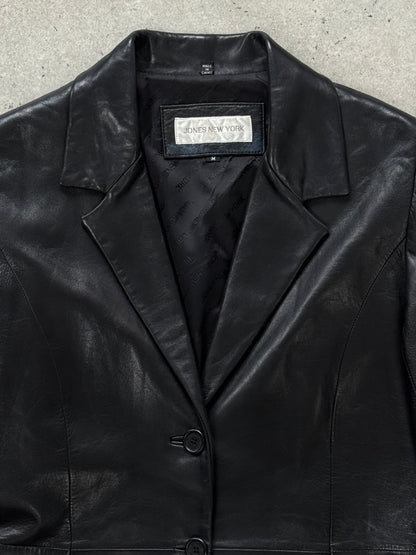 Vintage 1990s Fitted Leather Jacket - S