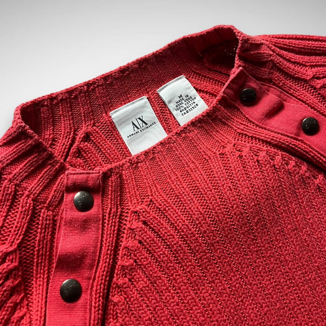 Armani Exchange Knit Pullover w/ Snap-Button Front (2000s)