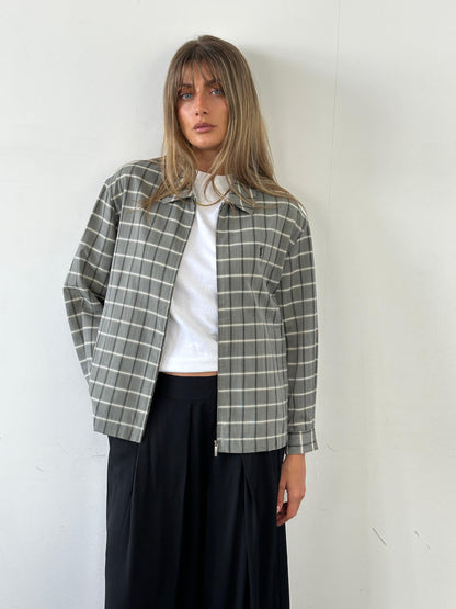 Yves Saint Laurent Check Logo Bomber Jacket - M/L - Known Source