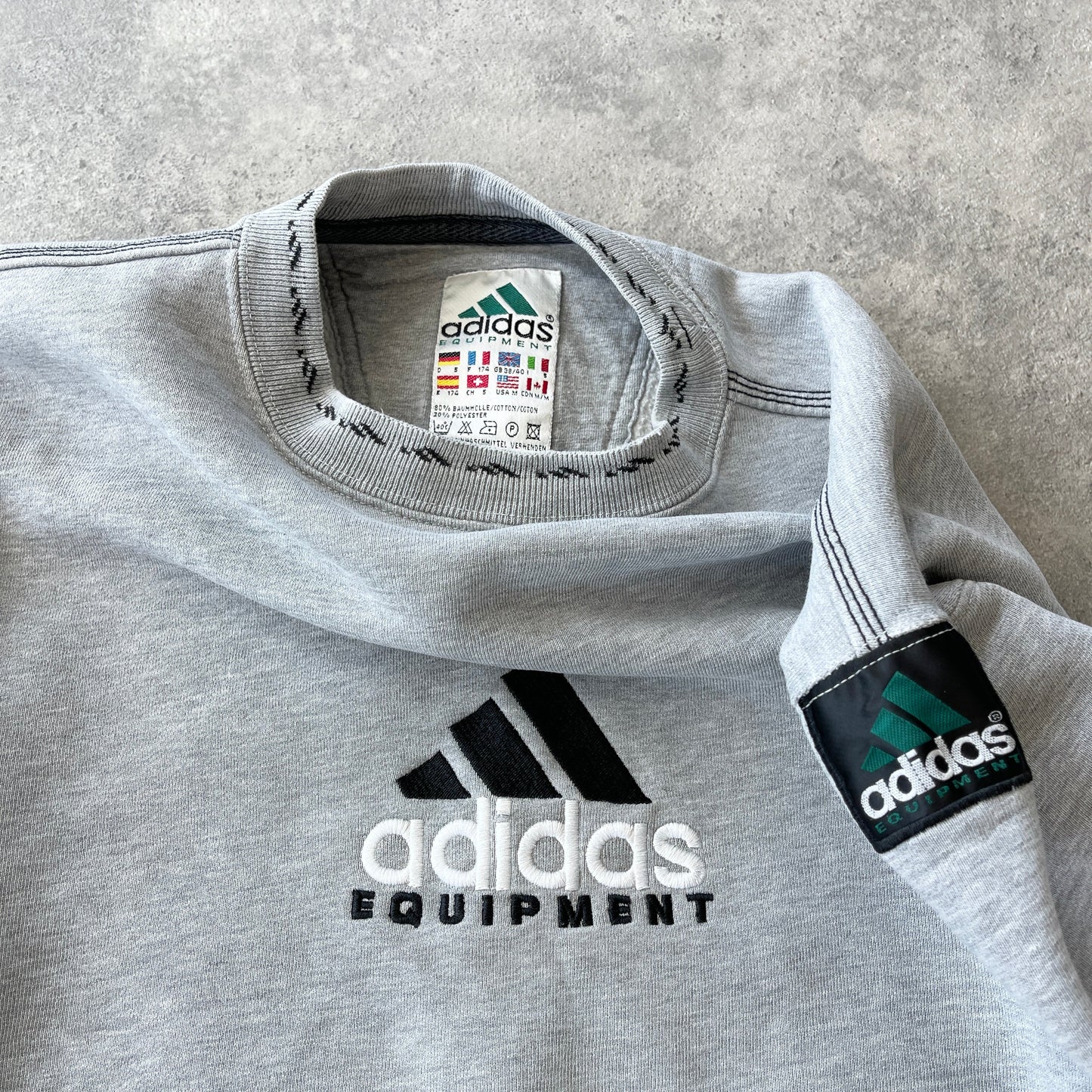 Adidas Equipment 1990s heavyweight embroidered sweatshirt (M)