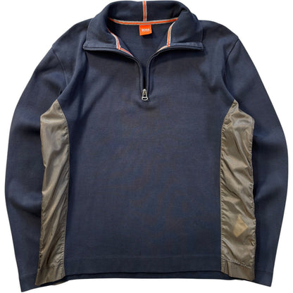 Hugo Boss Orange 00’s Panelled Translucent Quarter Zip Jumper L | Large, Multicoloured