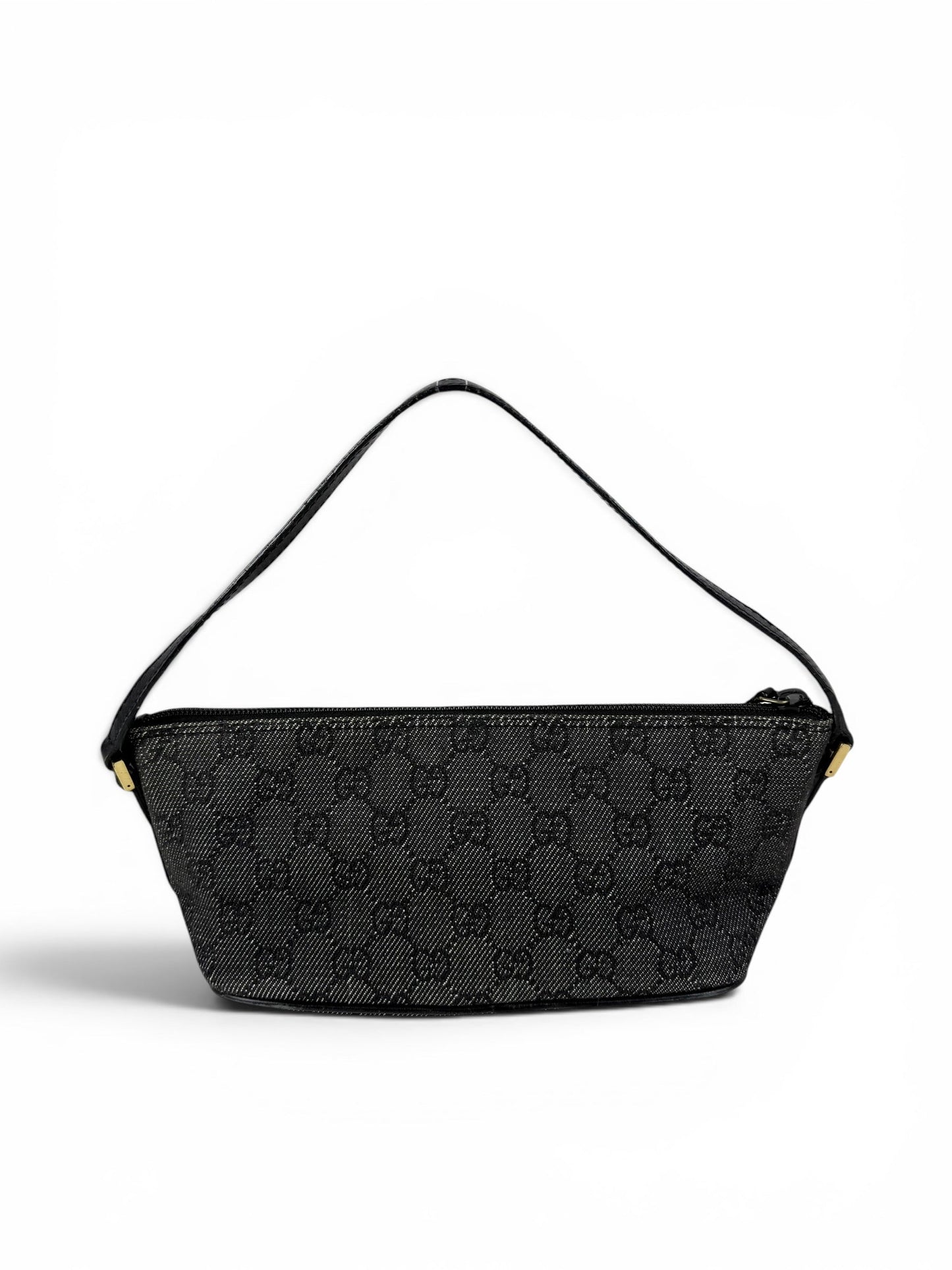 2000s Gucci Monogram Black/Grey Pochette Boat Bag | O/S, Multicoloured