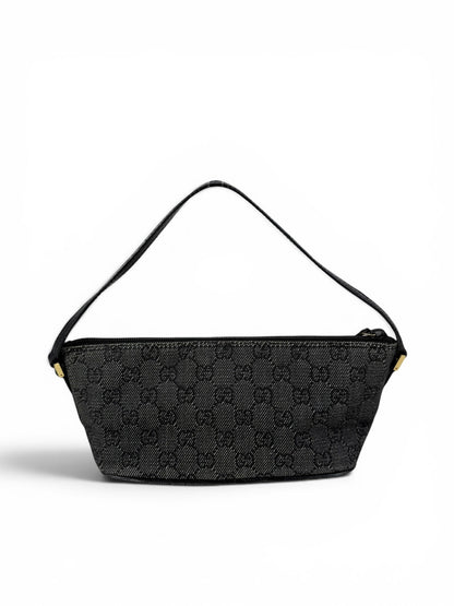 2000s Gucci Monogram Black/Grey Pochette Boat Bag | O/S, Multicoloured