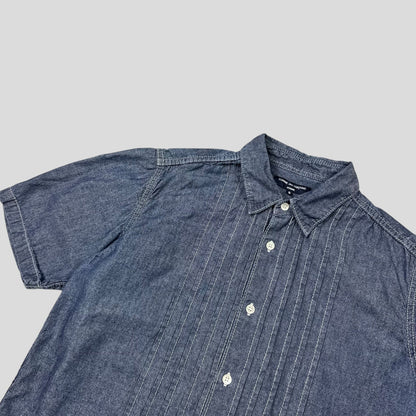 Comme Des Garçons Homme 2008 Pleated Indigo Cotton Shirt - S | Default Title, Indigo