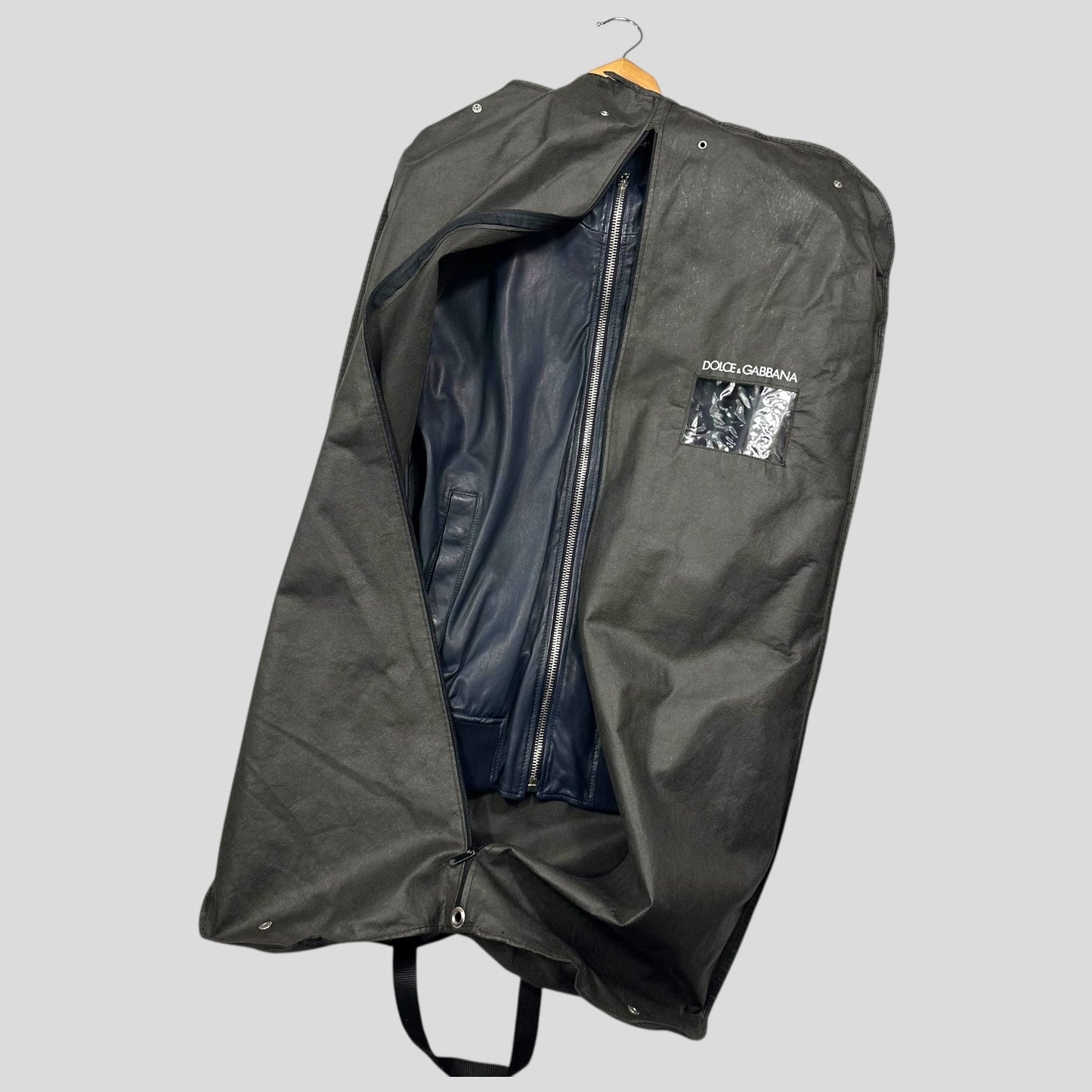 Dolce & Gabanna 00’s Blue Premium Leather Bomber Jacket - IT58 (XL)