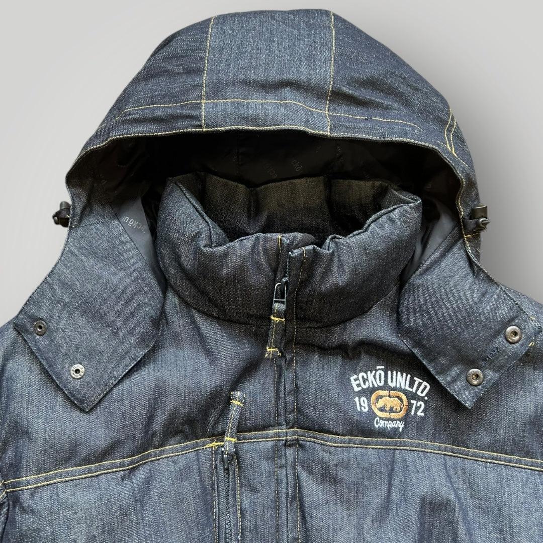 Rare Ecko Untld 2000s Denim Puffer Coat M/L