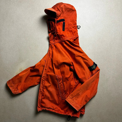 S/S 2004 Safety Orange Raso Flocatto Riot Mask Jacket